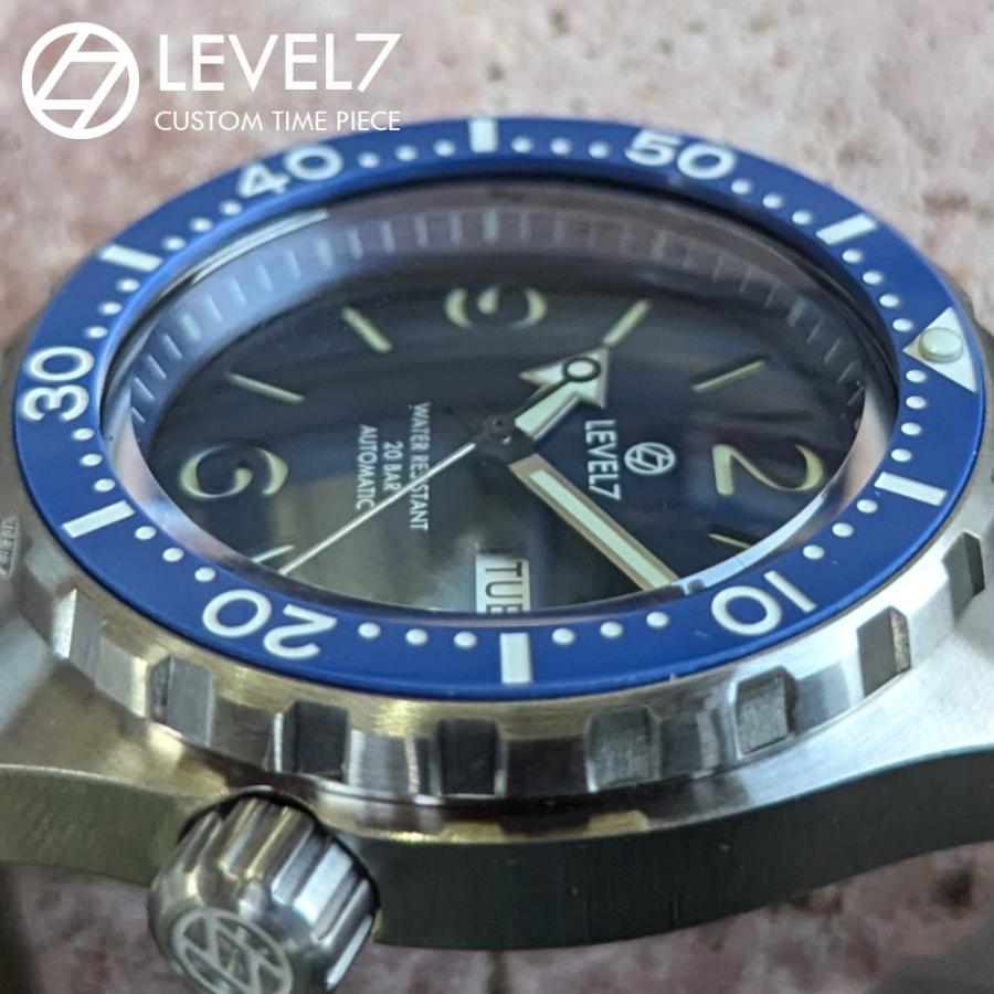 LV1 ARFBL-BL 日本製 自社組立の腕時計 20気圧防水 自動巻き SEIKO NH36 サファイアダブルドーム風防 316Lステンレス 腕時計 LEVEL7の画像