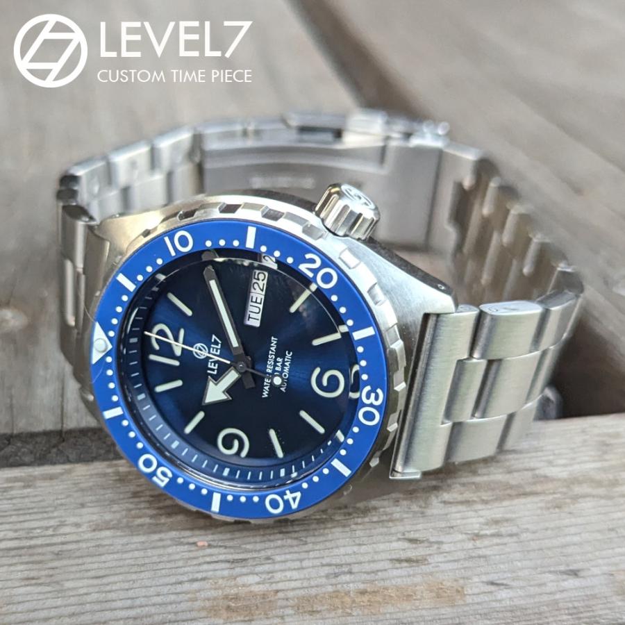 LV1 ARFBL-BL 日本製 自社組立の腕時計 20気圧防水 自動巻き SEIKO NH36 サファイアダブルドーム風防 316Lステンレス 腕時計 LEVEL7の画像