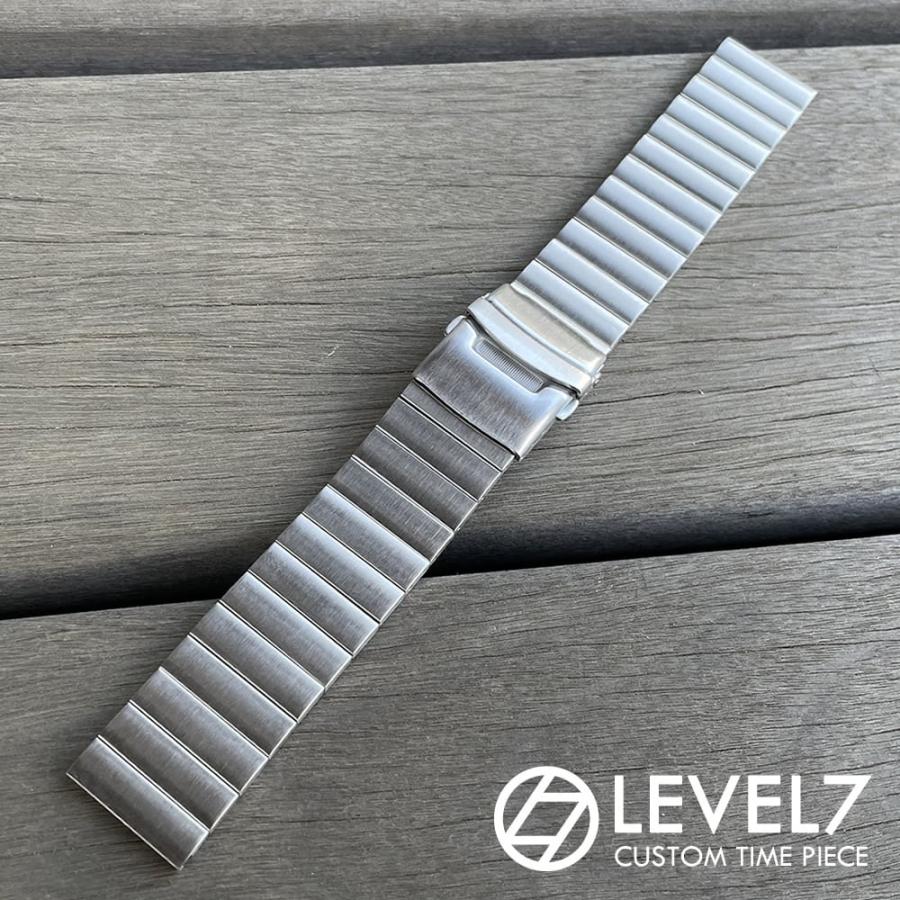 ラグ幅：24mm】無垢ステンレス 1連 ブラッシュシルバー/つや消し 無垢