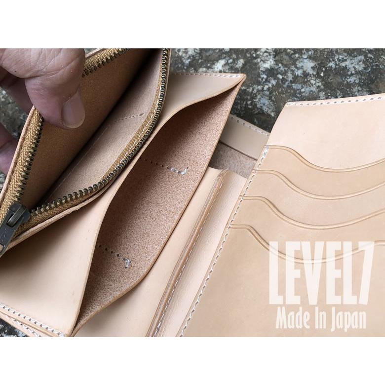 長財布 ミドルウォレット ナチュラル イタリアンレザー使用 ヌメ革/本