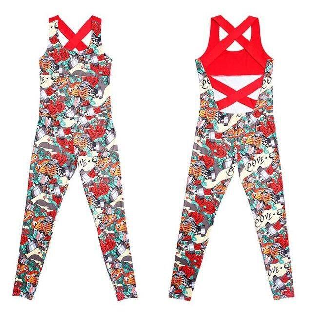 ヨガウェア スポーツウェア ジムウェア ランニングウェア ワンピース ジャージ上下セット オールインワン B0679 Eclas 通販 Yahoo ショッピング