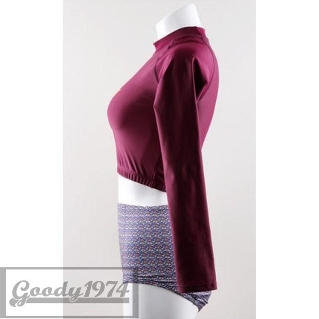 水着 レディース ラッシュガード 長袖 ハイウエスト パープル ロゴ おしゃれ 韓国 B1806 Eclas 通販 Yahoo ショッピング