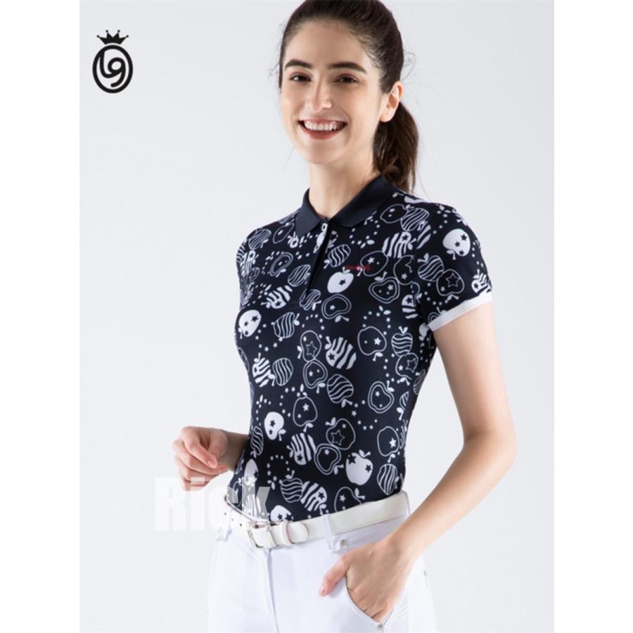 数量限定セール ゴルフウェア ゴルフ かわいい ポロシャツ 柄 半袖 レディース B2657 韓国 ポロシャツ 半袖 レディースウエア Www Oyostate Gov Ng