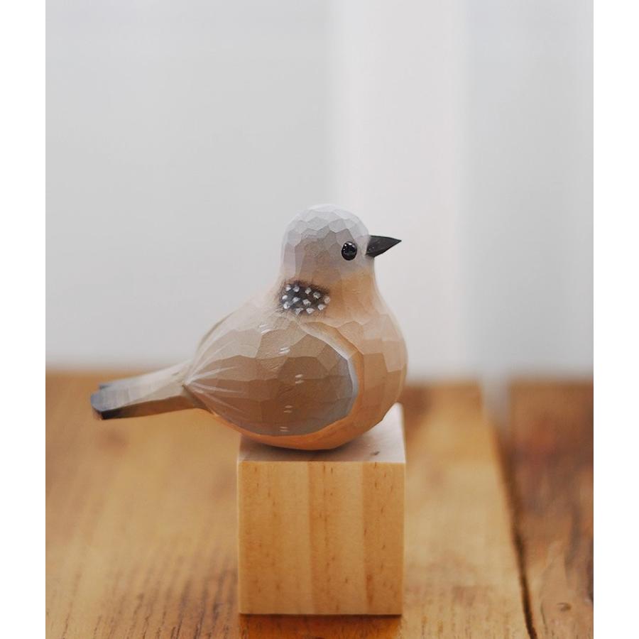 置き物 木製 小鳥 bird インテリア 人形 北欧 雑貨 手彫り オブジェ 鳥
