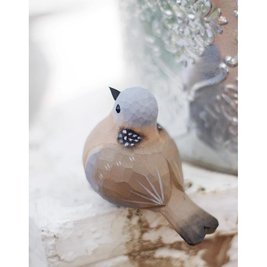 置き物 木製 小鳥 bird インテリア 人形 北欧 雑貨 手彫り オブジェ 鳥