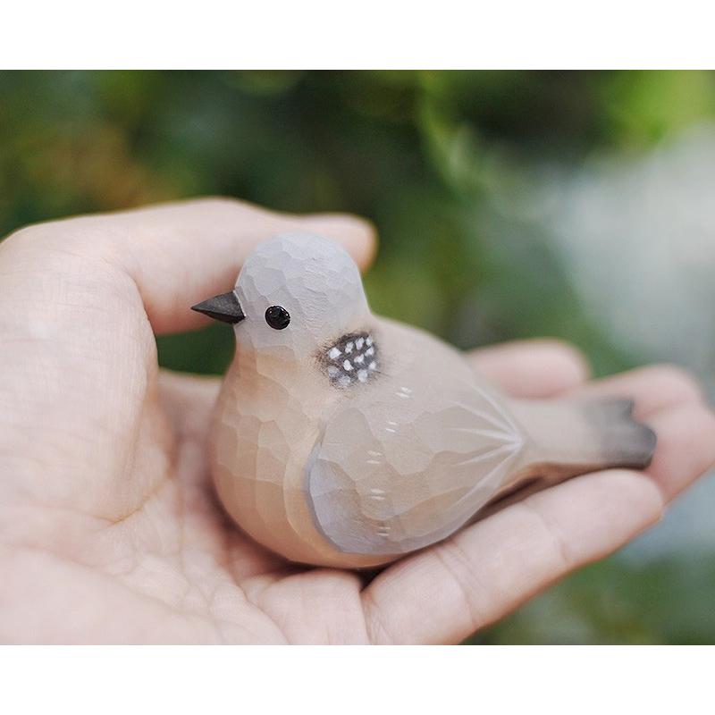 置き物 木製 小鳥 bird インテリア 人形 北欧 雑貨 手彫り オブジェ 鳥