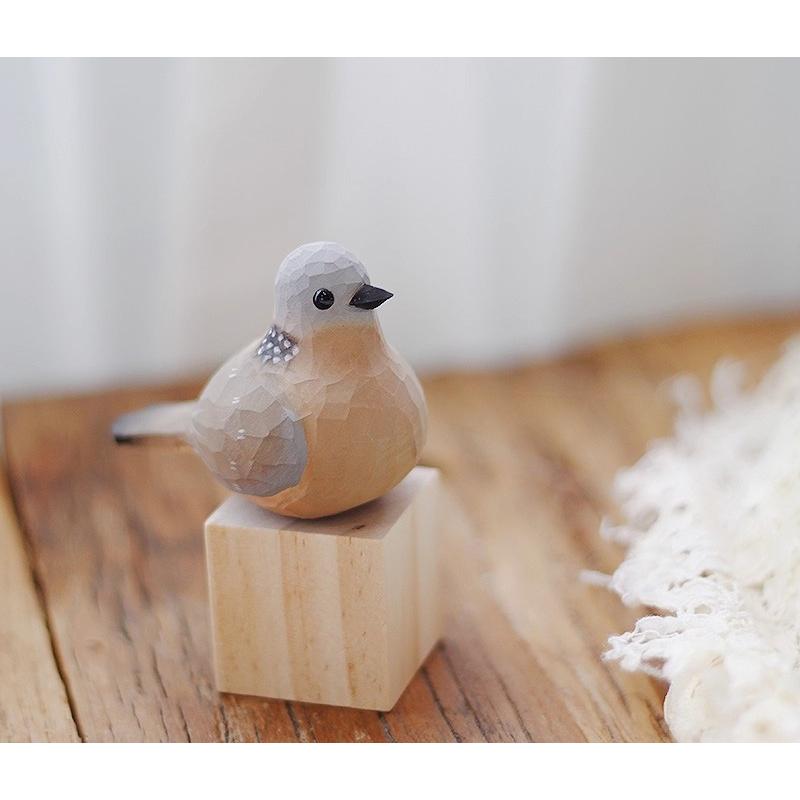 とり　鳥　バード　木彫　手描き　置物　インテリア　工芸品　美術品　A1508 置物 樹脂工芸品 可愛い インテリア雑貨 小鳥 バード 鳥の彫像 本物