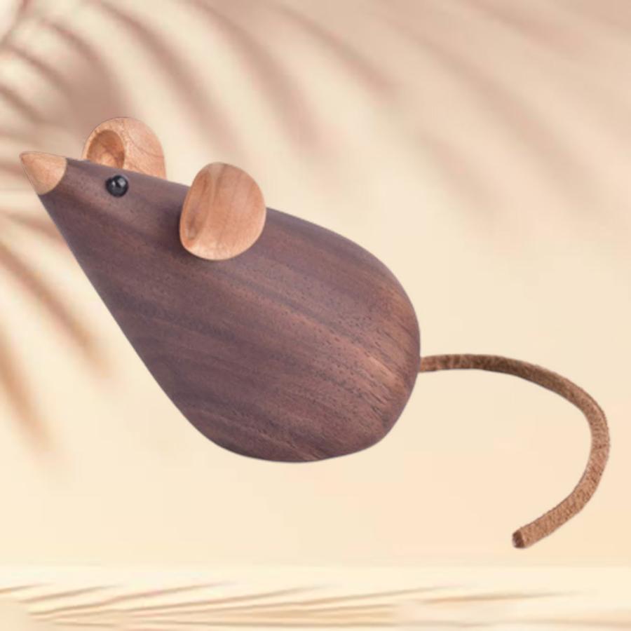 置き物 木製 猫 & ねずみ インテリア 人形 雑貨 オブジェ 動物 キャット ねこ ネズミ ラット マウス 北欧 デンマーク グンナー リプロダクト品｜goodz-store｜05