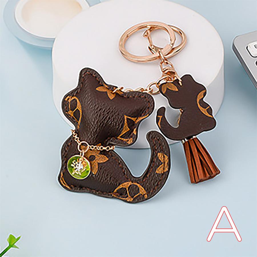 キー ホルダー ねこ ナスカン チェーン ダブル リング ストラップ