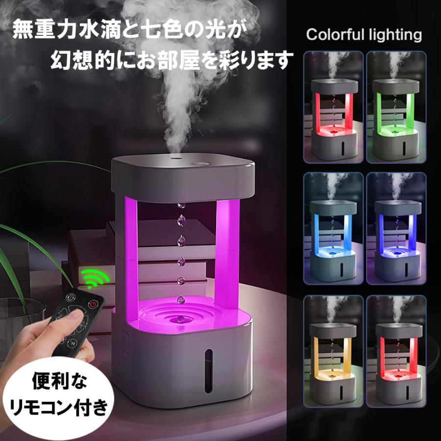 加湿器 反重力水滴霧化加湿器 角型 テーブル ランプ 照明 ライト