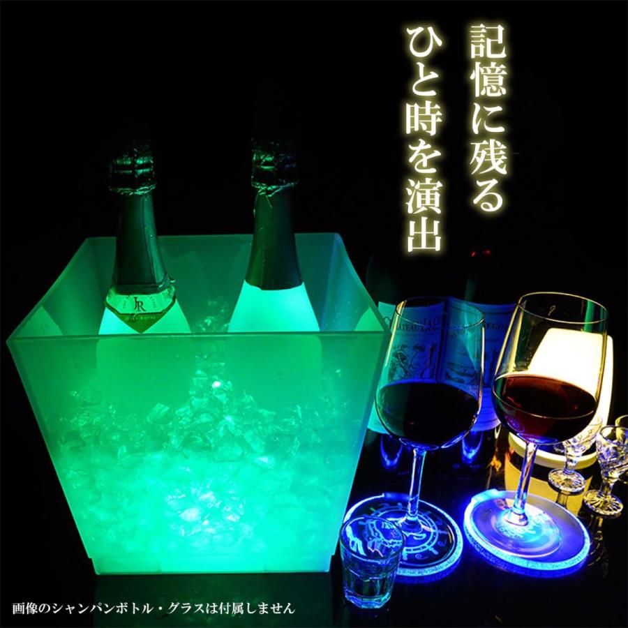 シャンパンクーラー LED ホワイト 白 台形 電池式 アイスバケット バー