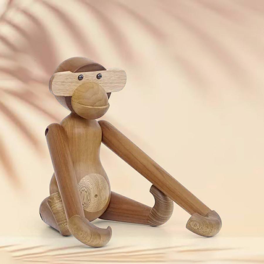 置き物 木製 サル 大 サペリ材 インテリア 人形 雑貨 オブジェ 動物 モンキー 猿 サル さる monkey 北欧 おもちゃ カイ ボイスン Kay Bojesenリプロダクト品｜goodz-store｜08