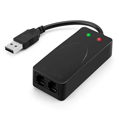 AGPtek External USB2.0 FAX MODEMファックスモデム faxモデム アナログ デュアルポート【IN/OUT端子付き