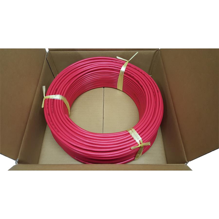 日本製線 高性能ギガビット伝送対応LANケーブル （Cat6) 100m巻(赤色 