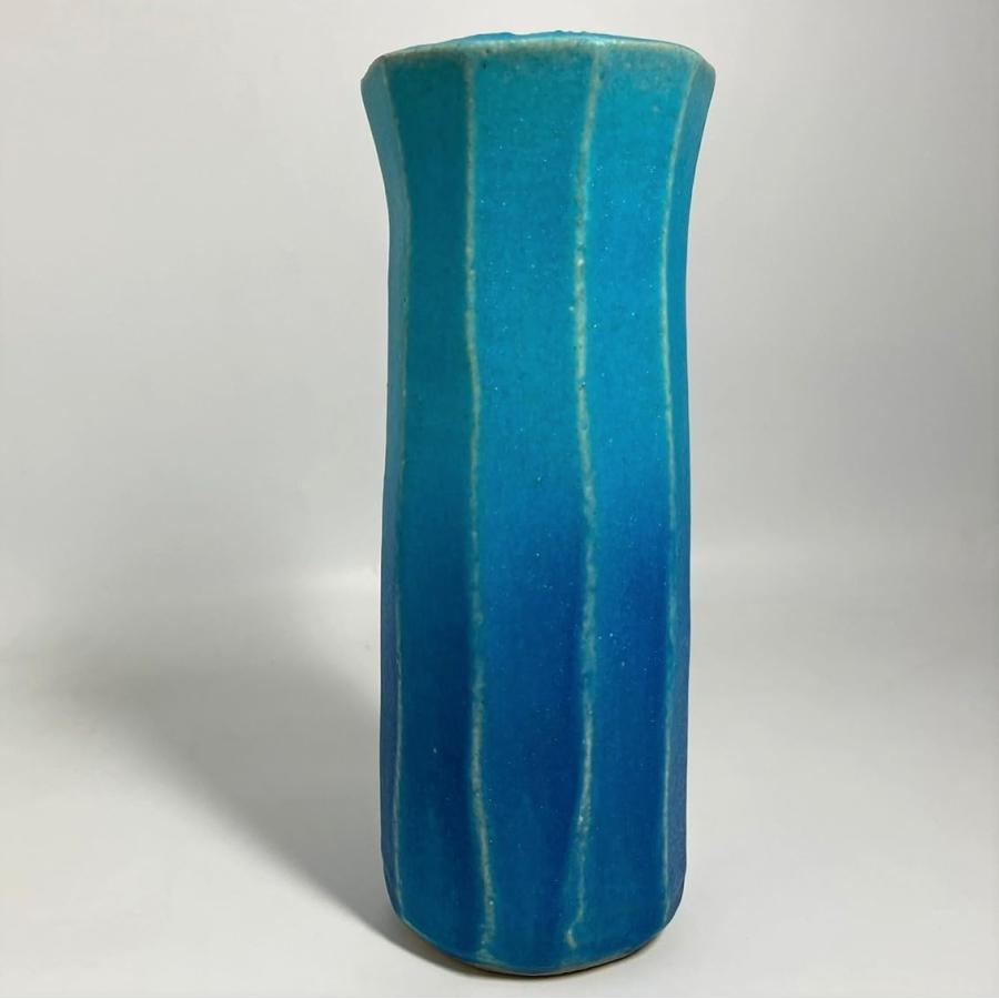 青緑色 陶器 花瓶 約25cm 【公式通販】