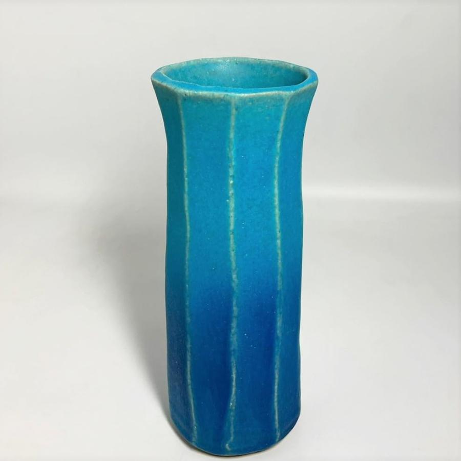 青緑色 陶器 花瓶 約25cm 青緑色 陶器 花瓶 約25cm 青緑色 陶器 花瓶 約25cm