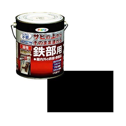 アサヒペン 塗料 ペンキ 油性高耐久鉄部用 1.6L ツヤ消し黒 油性 サビの上からそのまま塗れる 艶消し 1回塗り 高密着性 耐候性 日本製｜goodzero｜04