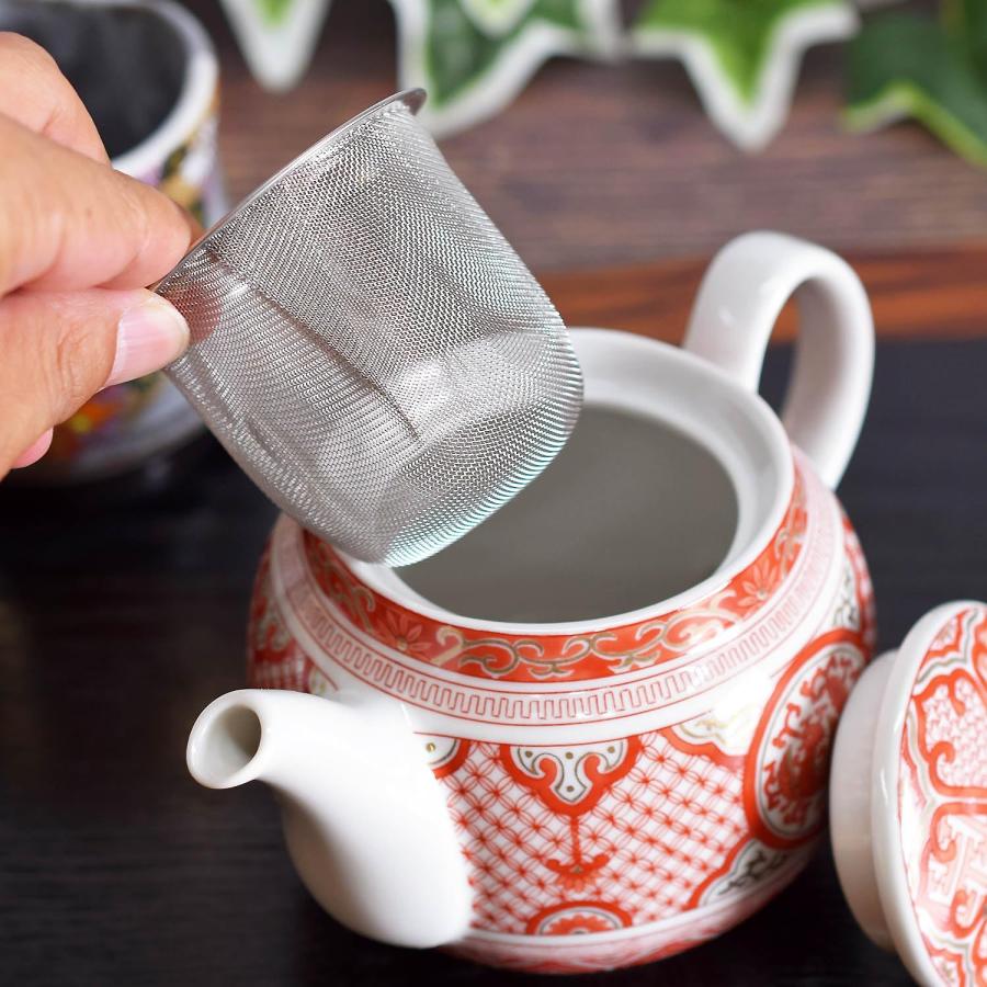 和座の蔵 おしゃれ 九谷焼 急須 ポット 赤絵金彩鳳凰 茶こし付き 陶器