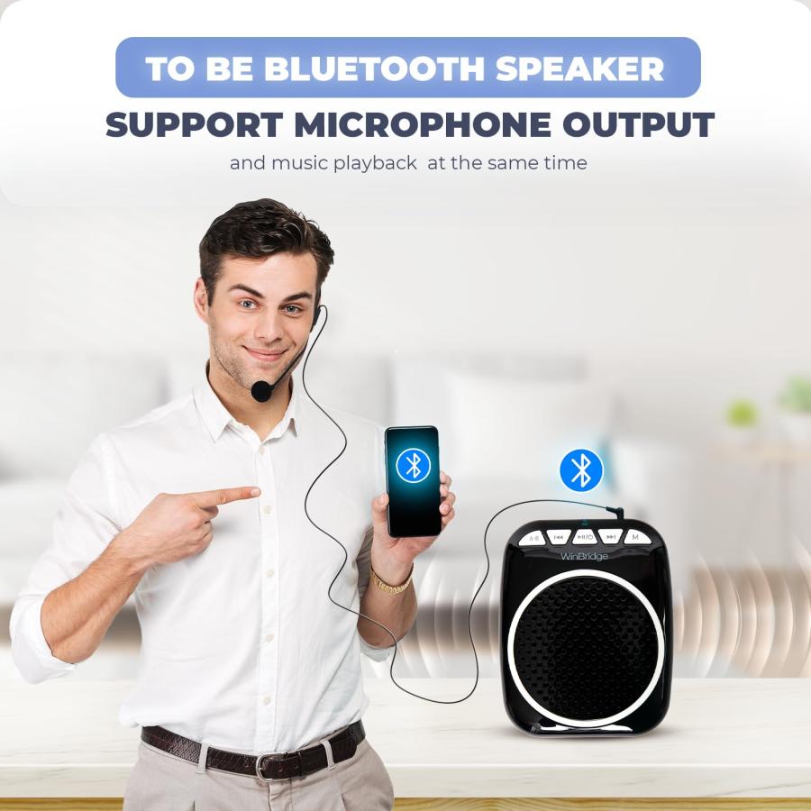 【夏セール中！】WinBridge ポータブル拡声器 マイク ハンズフリー拡声器 Amazon.co.jp: WinBridge 拡声器 ポータブル拡声器 2本ヘッド