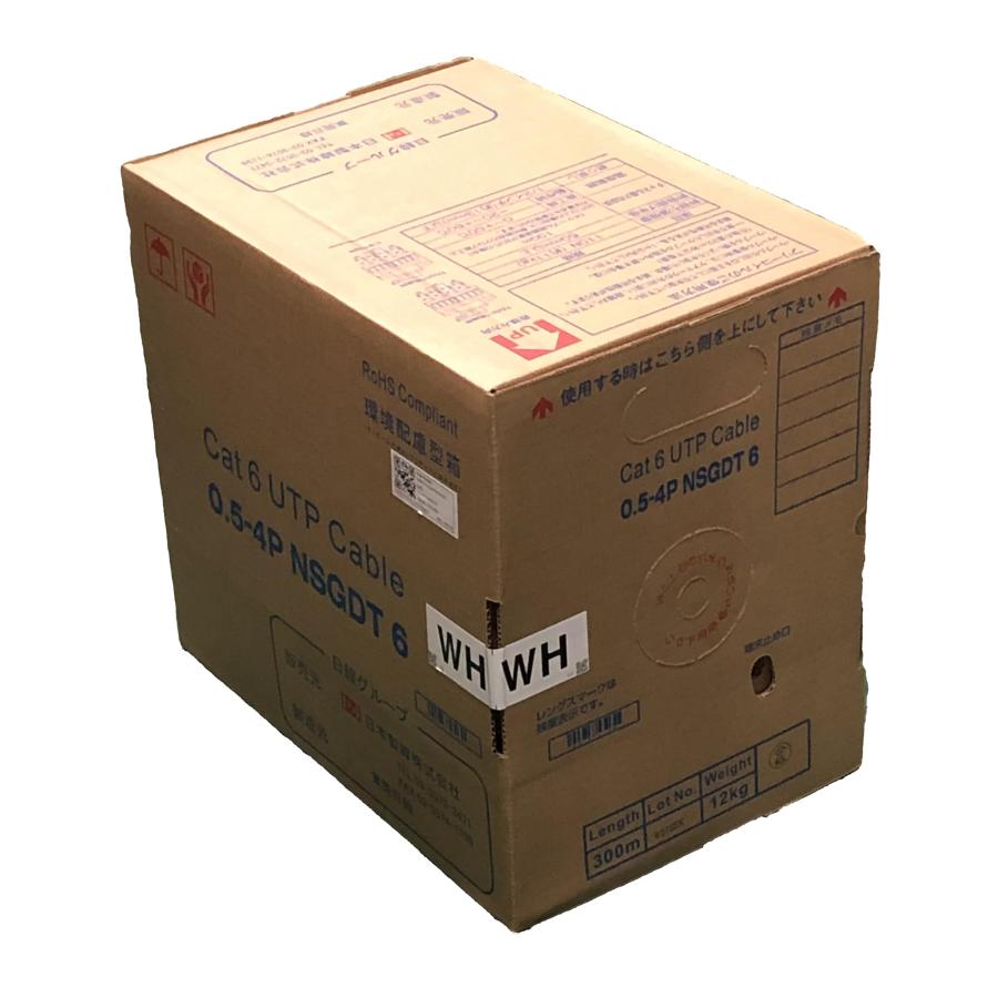 日本製線 Cat6 LANケーブル（300m巻き） NSGDT6 0.5mm-4P 白 : GOOD 