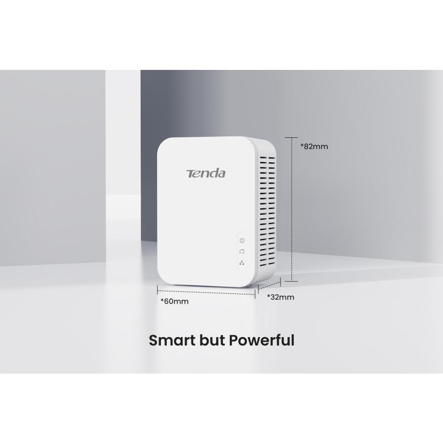 Tenda AV1000 1ポートギガビット電力線アダプタ Tenda AV1000 1ポートギガビット電力線アダプタ、最大1000Mbps（PH3