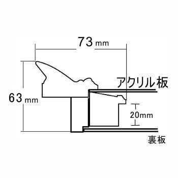 大額 油彩用額縁 9232N アクリル仕様 壁用フック付 (サムホール