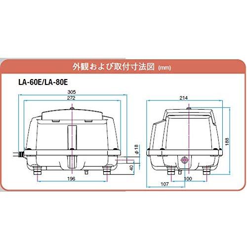 単独・小型合併浄化槽用ブロア メドーブロワ LA-60E 日東工器の画像