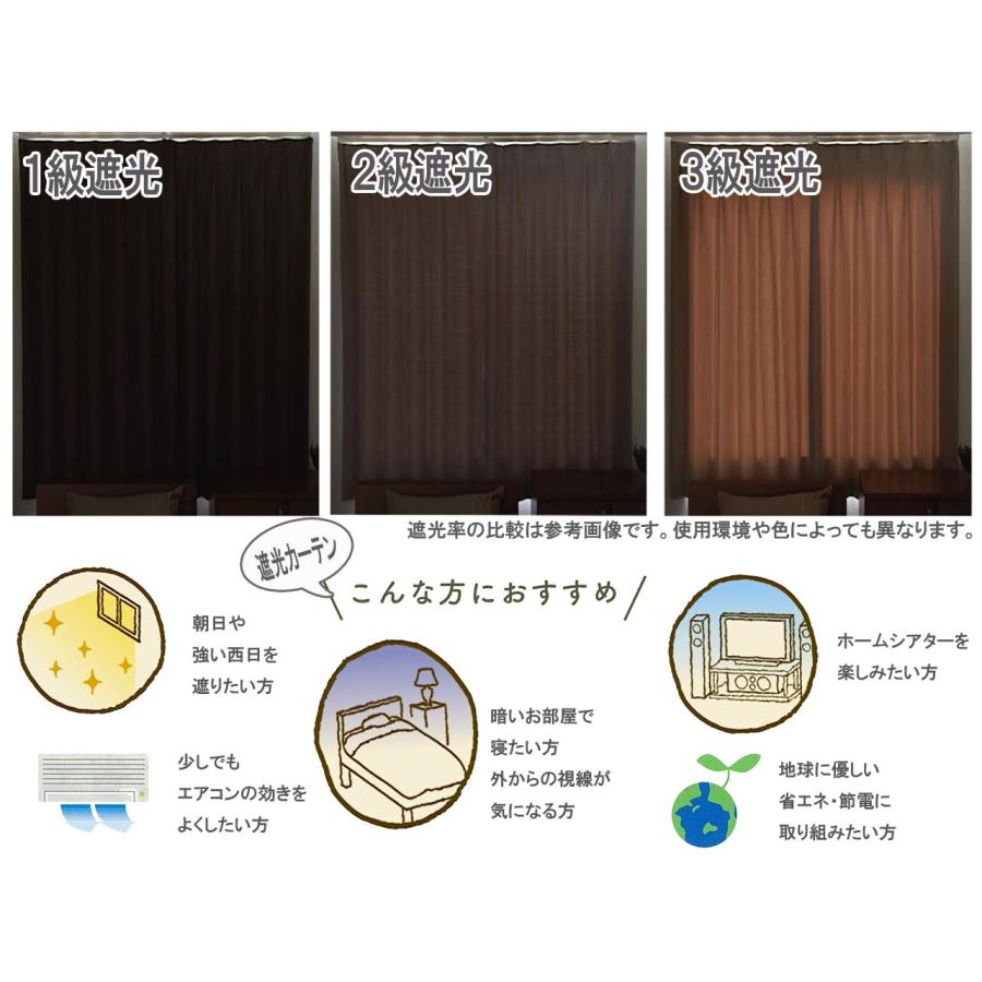 ユニベール ドレ−プカーテン 遮光性 裏地付き 形状記憶 洗える 幅100cm×丈200cm 2枚組 エレンシア