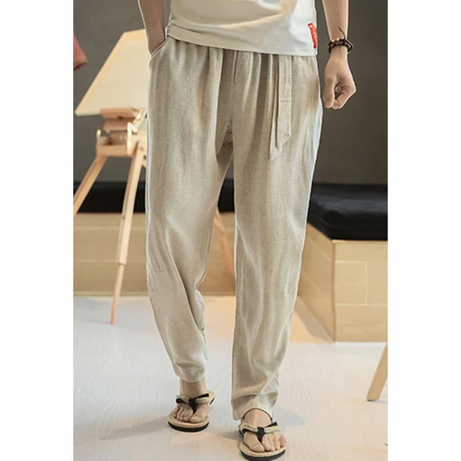 【新品】レザレクション　ロングパンツ　ベージュ　メンズ　Lサイズ 新品】レザレクション ロングパンツ ベージュ メンズ Lサイズ