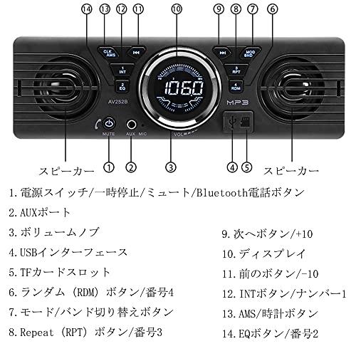 【開封済み・未使用】カーステレオ　インダッシュ　カーオーディオ　マイク、カメラ付 PolarLander Universal 1 Din 12Vインダッシュカーラジオオーディオ