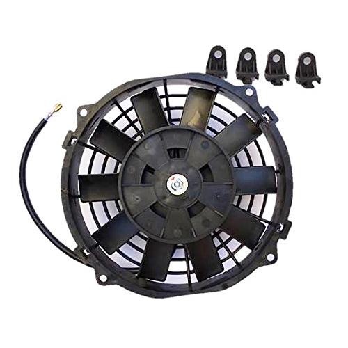 mind items) 8インチ 汎用 電動ファン 薄型 プッシュ式 吹風式 12V