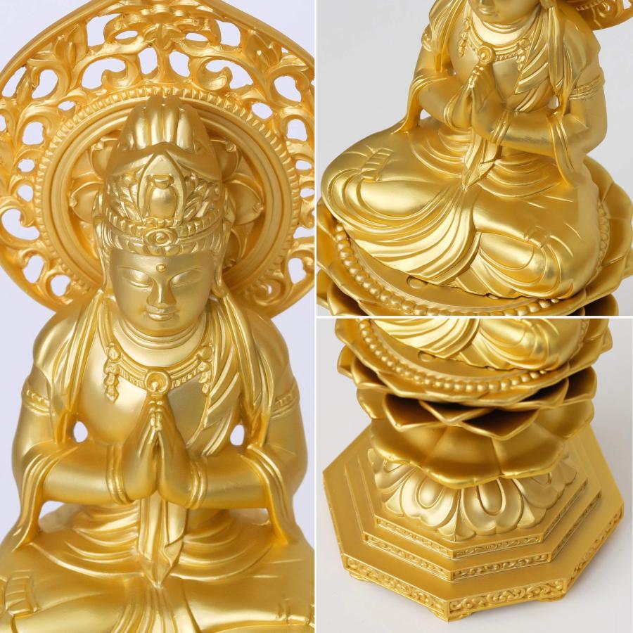 仏像 勢至菩薩 15cm（金メッキ/24金） 仏師：牧田秀雲 原型＿（午年
