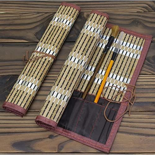 Happiness Store 習字 筆 巻き 筆巻き 竹製 書道 用 筆入れ 筆巻 簡単