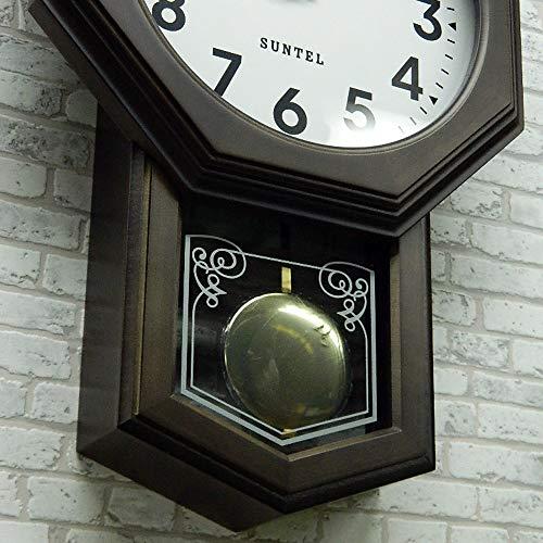 さんてる 日本製 モダンアンティーク電波振り子時計(アラビア文字八角型) SR05-DBK-A ブラック - 4