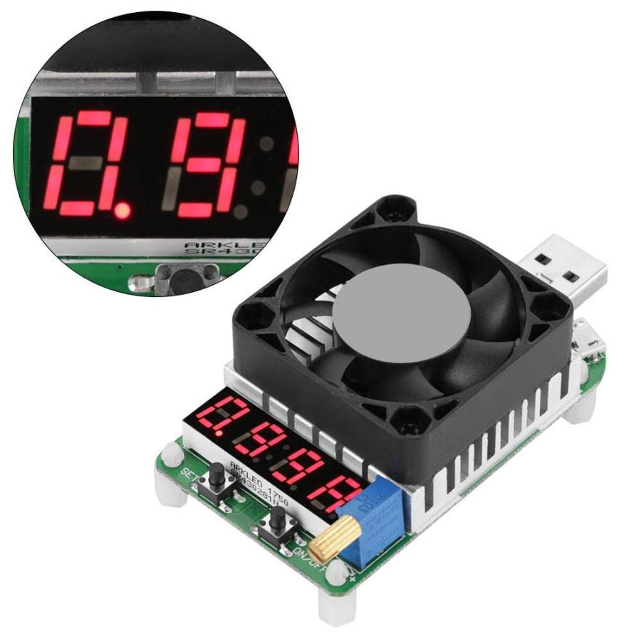 Akozon USB抵抗器 バッテリテスター 定電流放電 電子負荷 電子負荷抵抗器 LD35 放電テスタ抵抗 インテリジェント保護 調整可能 ...