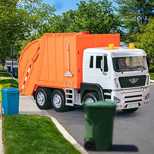 Driven 大型ごみ収集車 清掃車 オレンジ 車 おもちゃ 光 音 可動式