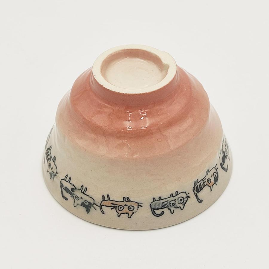 美濃焼 軽量 飯碗 茶碗 約12cm ドラネコ 朱 132-1024 |  | 01