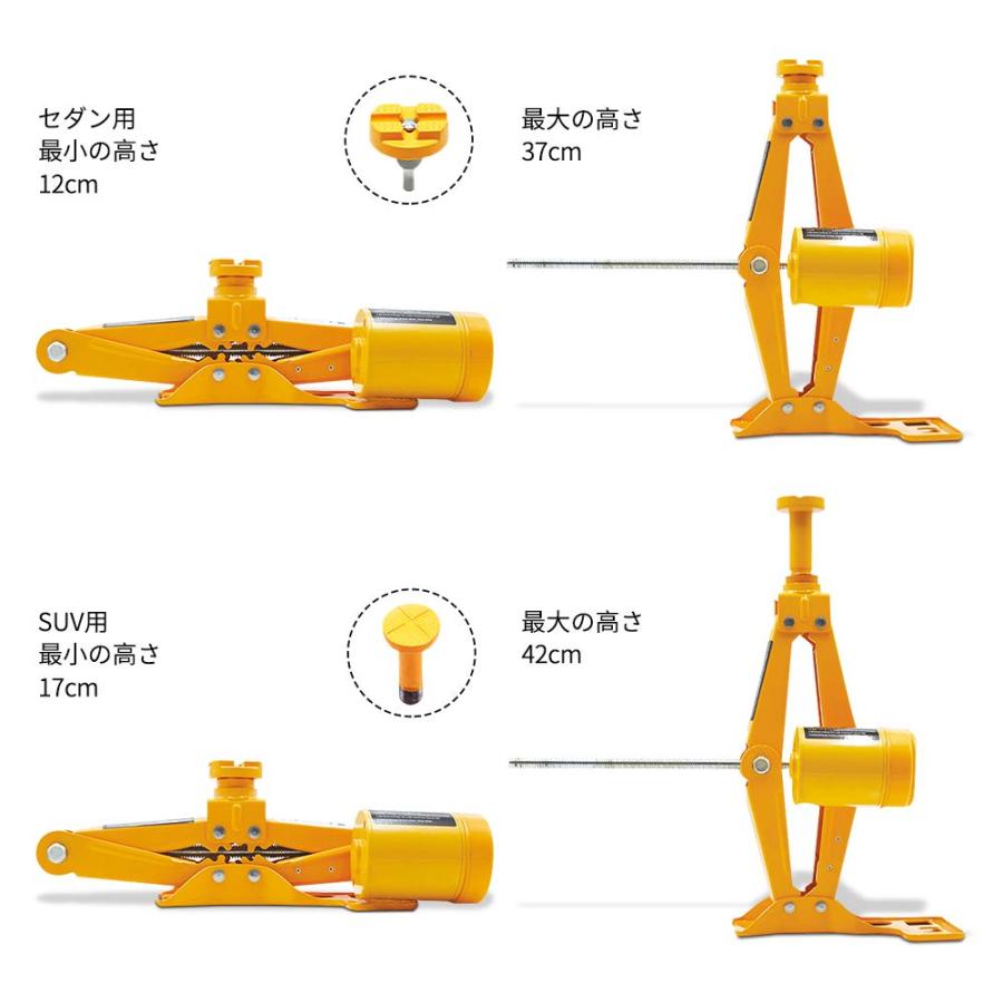E-HEELP 電動ジャッキ 3t 車用 12V 耐荷重 3トン ジャッキアップ 