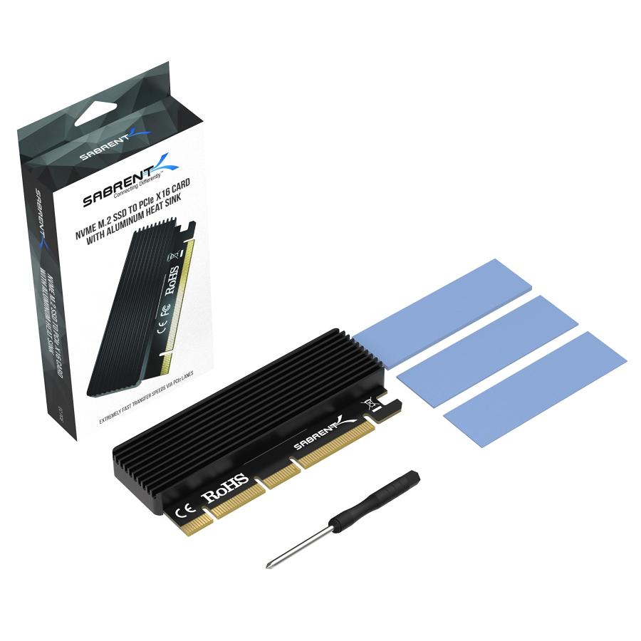 SABRENT NVMe M.2 SSDからPCIe X16/X8/X4変換アダプタカード