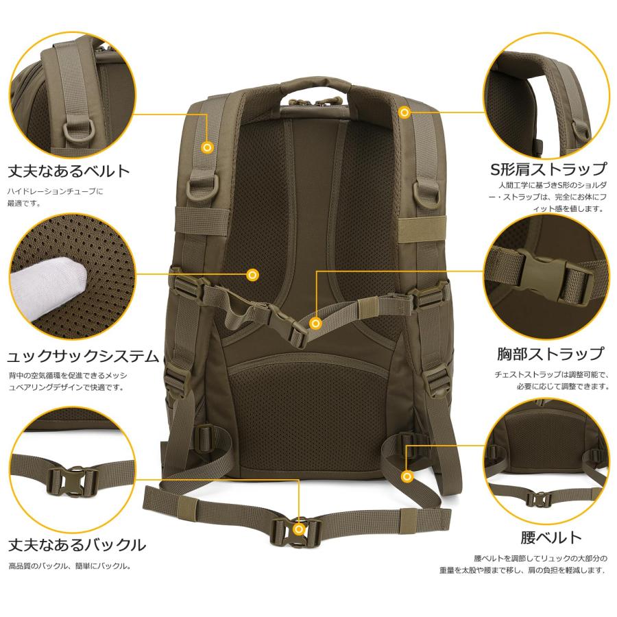 Mardingtop] ミリタリー バックパック 25L 登山 リュック タクティカル
