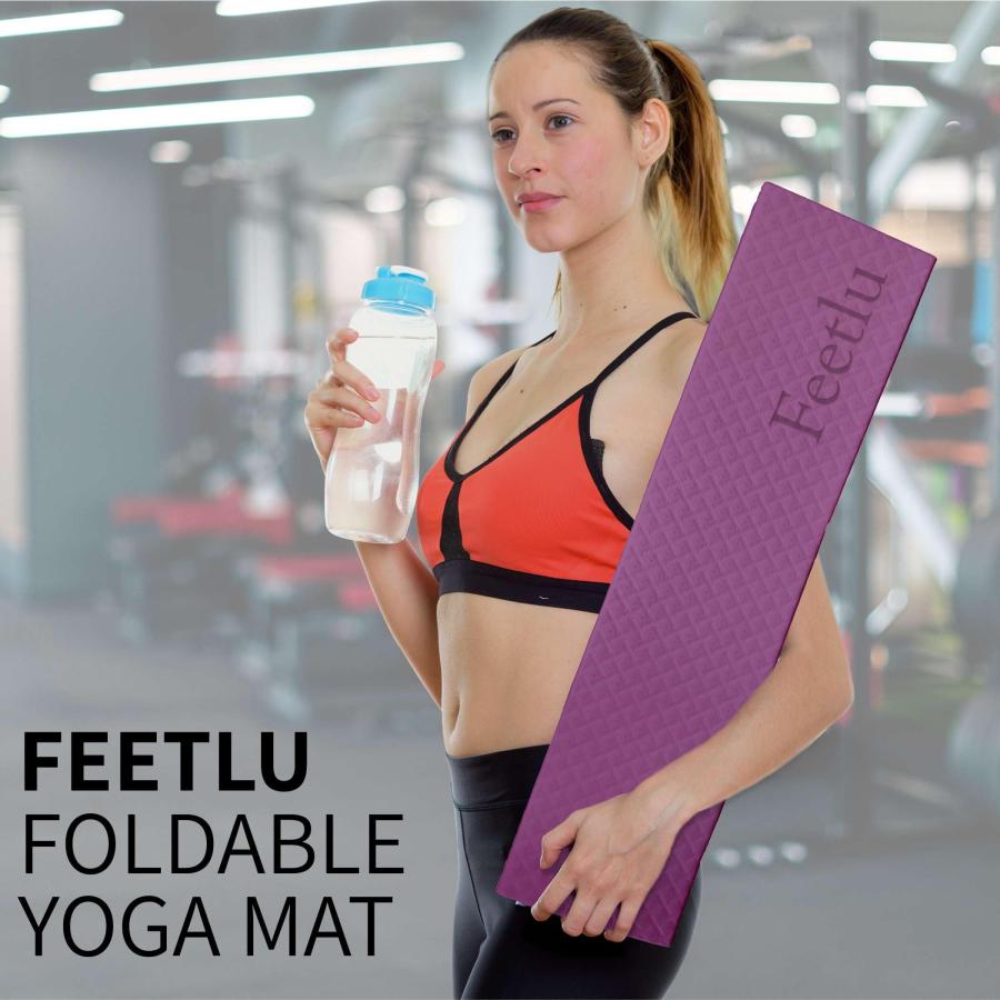 Feetlu ヨガマット 折りたたみ式 8mm トレーニングマット 180cm*60cm