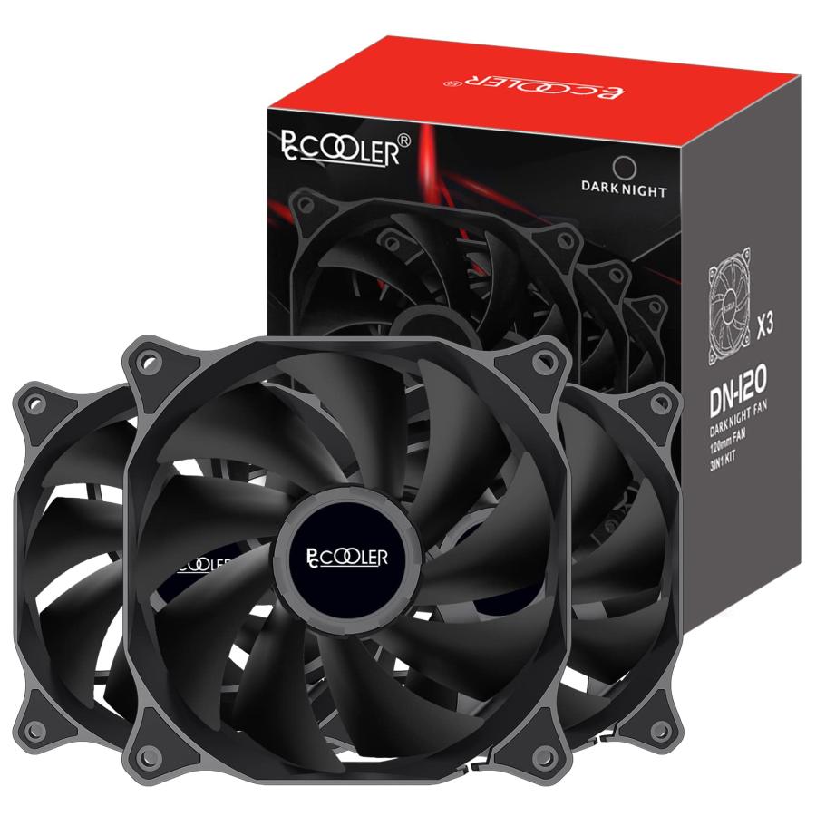 PCCOOLER 120mm PCケースファン,DN 120 mmケースファン,3パック深夜
