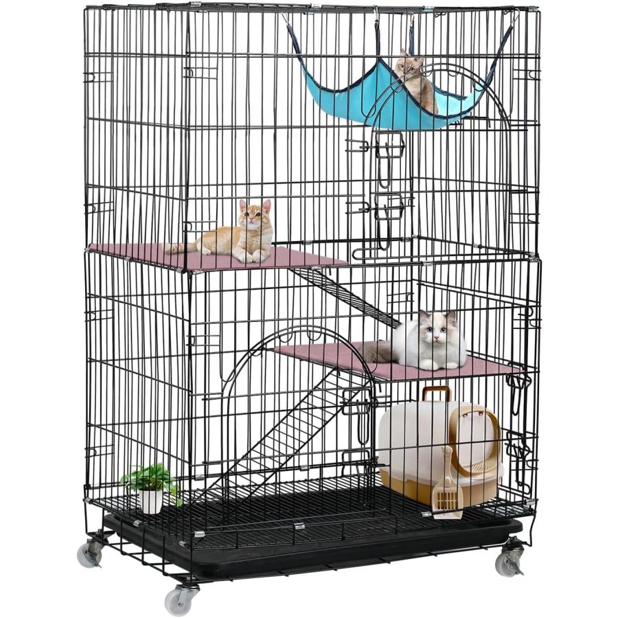 Shinyever 猫 ケージ 3段 キャットケージ 長さ76cm*幅50cm*高さ110cm