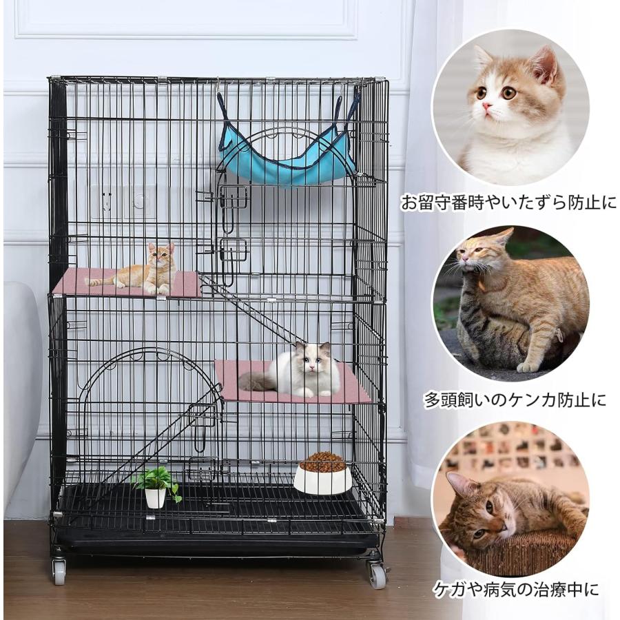 Shinyever 猫 ケージ 3段 キャットケージ 長さ76cm*幅50cm*高さ110cm