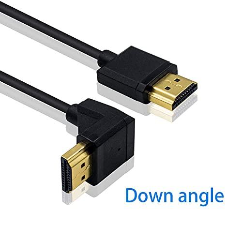 Duttek HDMI2.0ケーブル，0.15m 短いHDMI ケーブル，L型HDMI アダプタ 下向き 90 度HDMI オスオスケーブル，超極細1｜goodzero｜02