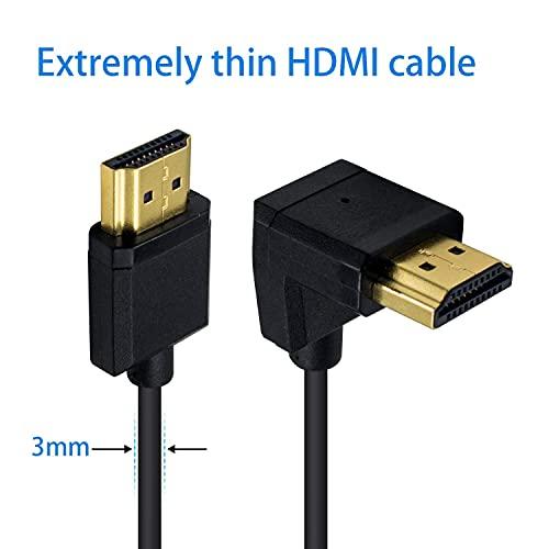 Duttek HDMI2.0ケーブル，0.15m 短いHDMI ケーブル，L型HDMI アダプタ 下向き 90 度HDMI オスオスケーブル，超極細1｜goodzero｜03