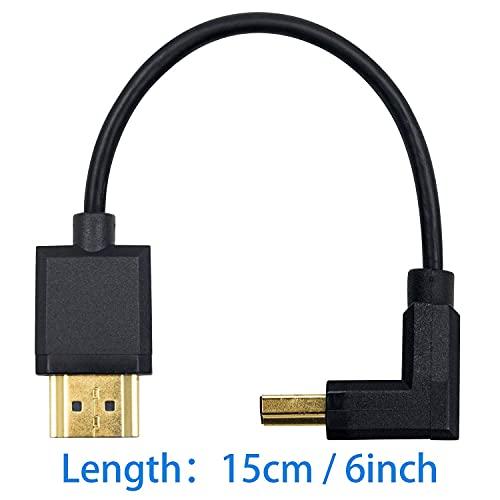 Duttek HDMI2.0ケーブル，0.15m 短いHDMI ケーブル，L型HDMI アダプタ 下向き 90 度HDMI オスオスケーブル，超極細1｜goodzero｜04