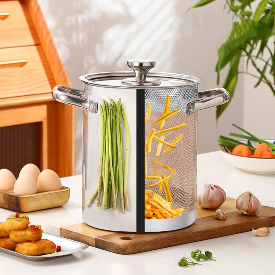 【新品 箱入り】AMC鍋20センチ4.2ℓ パスタ鍋セット Amazon｜よこやま パスタ鍋 日本製 IH対応 20cm シルバー 燕人の匠 桜