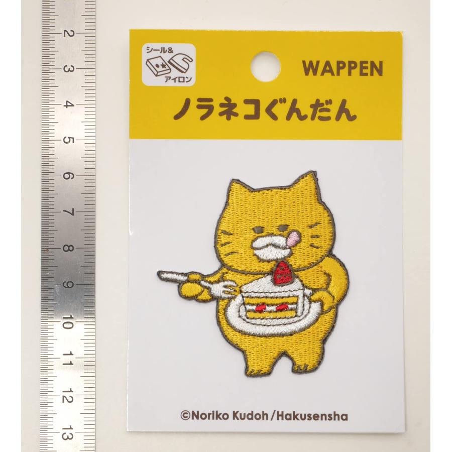 ショートケーキとおすわりねこちゃん　くろねこ×桜 ツクリエ ノラネコぐんだんワッペン ショートケーキ NGW01 : GOOD ZERO