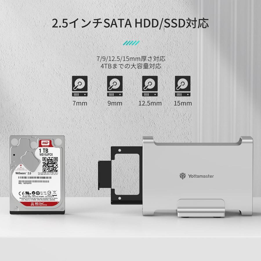 Yottamaster HDDケース 2.5インチ USB3.1 GEN-2 Type-C接続 2.5型SATA